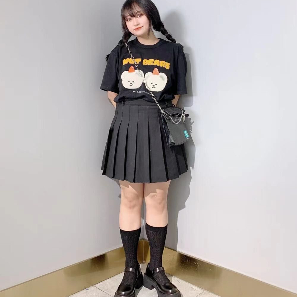Pink High Waist Pleated A-Line Skirt for Women - Slim Fit Spring Summer 2023 Short JK Style Skirt