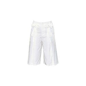 Pleated Lace Casual Pants with Bow - Versatile Straight-Leg Cropped Trousers for Y2K and Korean Style Fashion