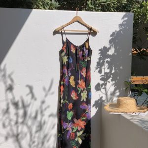 Plus Size Retro Tropical Floral Print Sling Dress - Slightly Chubby Summer Style for a Chic City Look