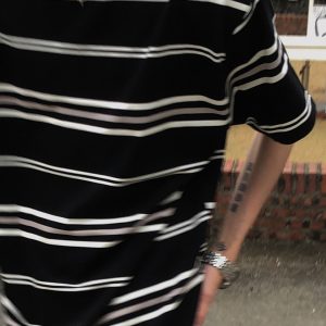 Retro Black and White Striped Short Sleeve Cotton T-Shirt for Men and Women - Oversized College Style Summer Top