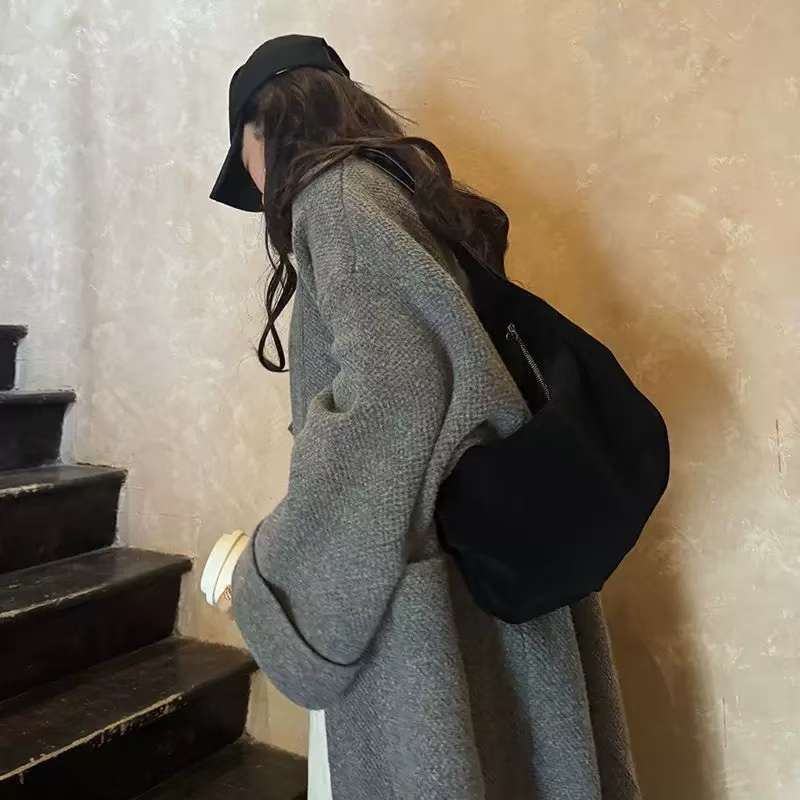 Retro Suede Tote Bag for Women - 2025 Autumn Winter Versatile Shoulder Dumpling Bag, Stylish Underarm Accessory