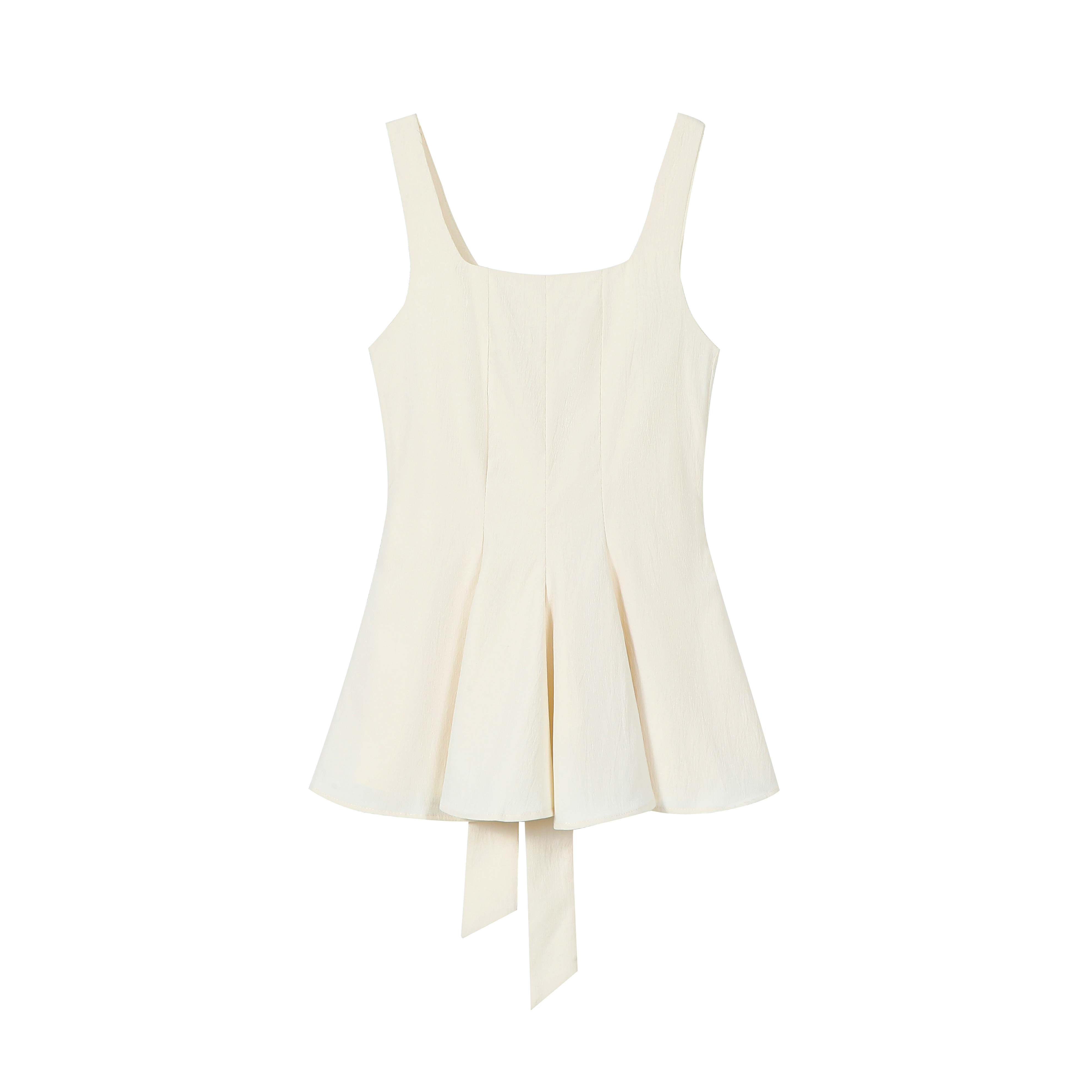 Sleeveless Windbreaker Collar Top with Pleated Hem and Spaghetti Straps - 2025 Summer Style for Socialites and Heiresses