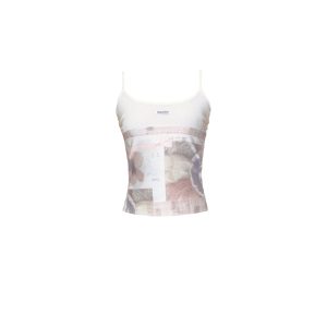 Slim Fit Holiday Magazine Print Tank Top - Vintage-Inspired Graphic Tee for Summer, 90s Style Fashion