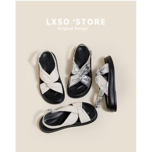 Soft-Soled Cross-Strap Sandals for Women - 2025 Summer Casual Beach Shoes, Thick-Soled Roman Flip-Flops, Trendy National Style