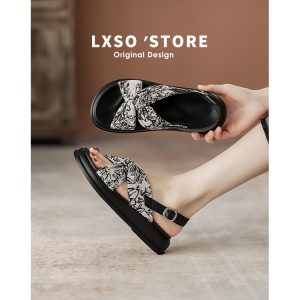 Soft-Soled Cross-Strap Sandals for Women - 2025 Summer Casual Beach Shoes, Thick-Soled Roman Flip-Flops, Trendy National Style