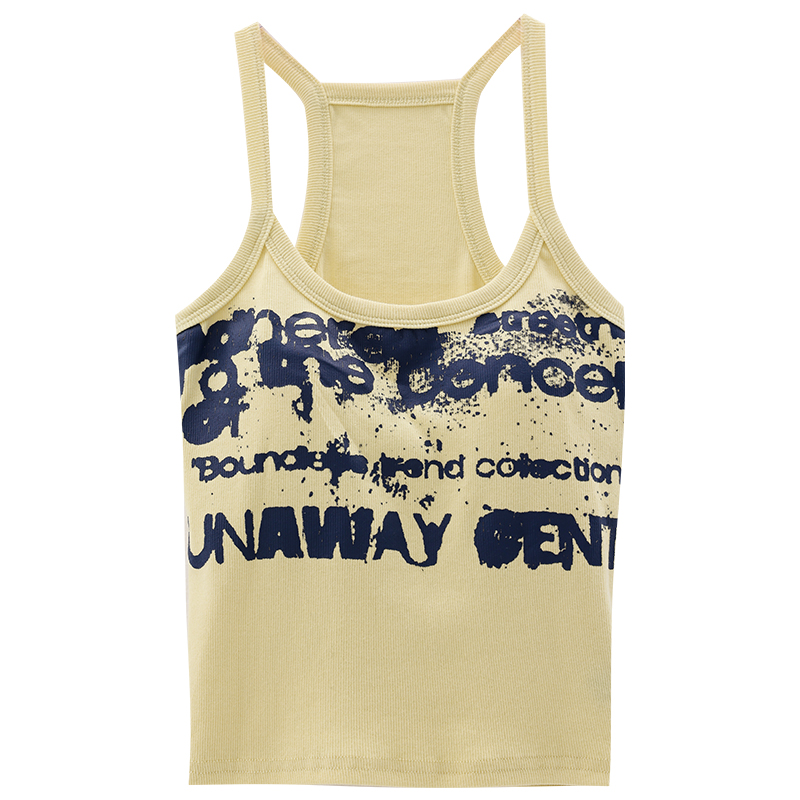 Spicy Girl Printed Tank Top for Women - 2025 New Slim Fit American Style Casual Wear