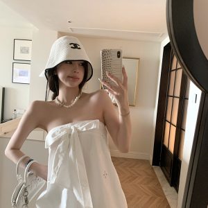 Strapless Summer White Flower Bud Top - Loose High-End Design for Brides - Elegant Sweet Desire Style