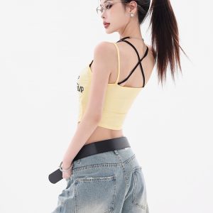 Strapless Two-Piece Summer Top for Women - Slim Fit Sleeveless Design in Original American Style
