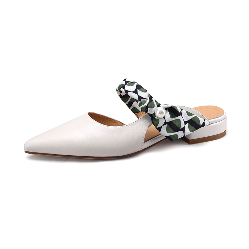 Summer Fashion French Ribbon Pointed Flat Shoes - Comfortable Slip-On Half Slippers for Women