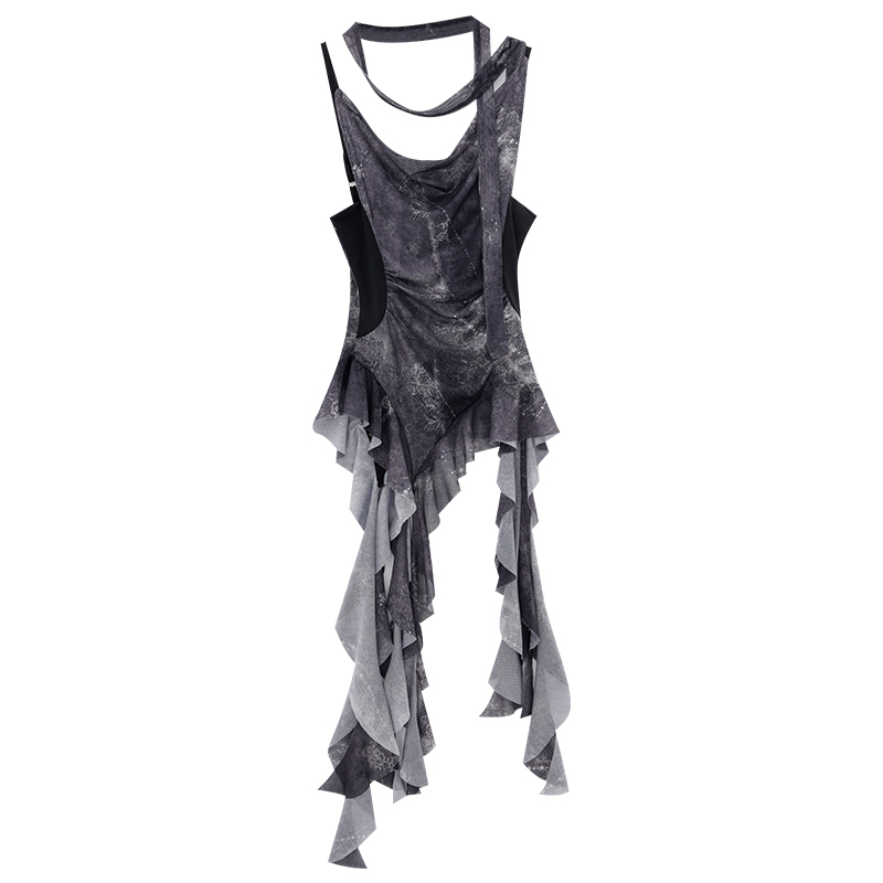 Summer Irregular Strap Sleeveless Top for Women - Waist-Cinching Design, Trendy Summer Fashion
