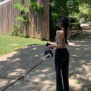 Summer Women's Casual Pants - Mid-Waist Straight Leg Drawstring Thin Flared Hiking Fit for Outdoor Activities
