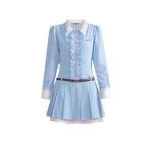 Sweet Academy Style Blue Striped Shirt Dress - French Birthday Dress for Summer - Trendy Casual Outfit