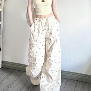 Sweet Cool Spicy Girl Cargo Pants - Loose Straight-Leg Wide-Leg Sports Casual Trousers for a 90s Y2K Inspired Look