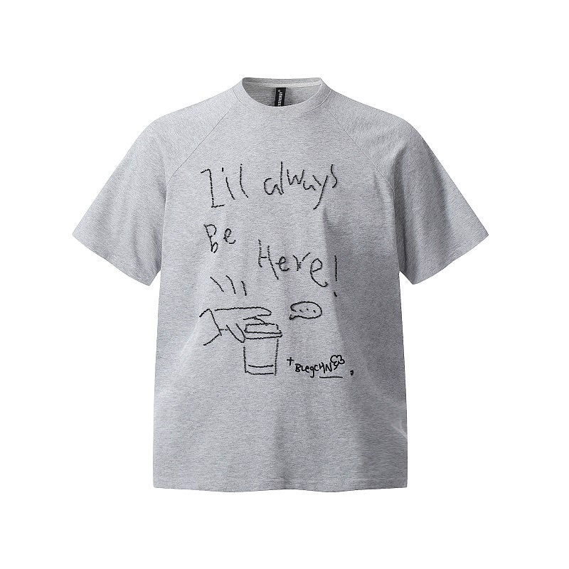 Trendy Relaxed Fit Beaded Letter Short Sleeve T-Shirt for Men and Women - Summer High-End Couple Style