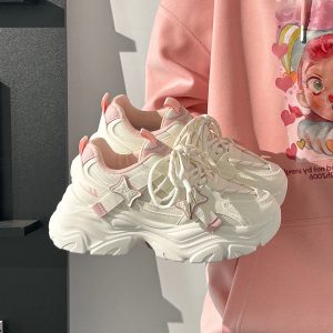 Trendy Women's Sports Shoes - Breathable Thick-Soled Mesh Dad Sneakers for Summer 2025, Soft-Bottom Casual Footwear