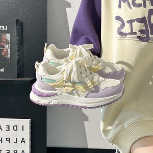 Ultra-Lightweight Mesh Casual Sports Shoes for Women - 2025 Soft Sole Macaroon Color Dad Sneakers