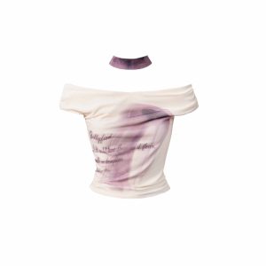 Undersea Fairy Jellyfish Off-Shoulder T-Shirt, Slim Fit Unique Top for Y2K Fashion Lovers