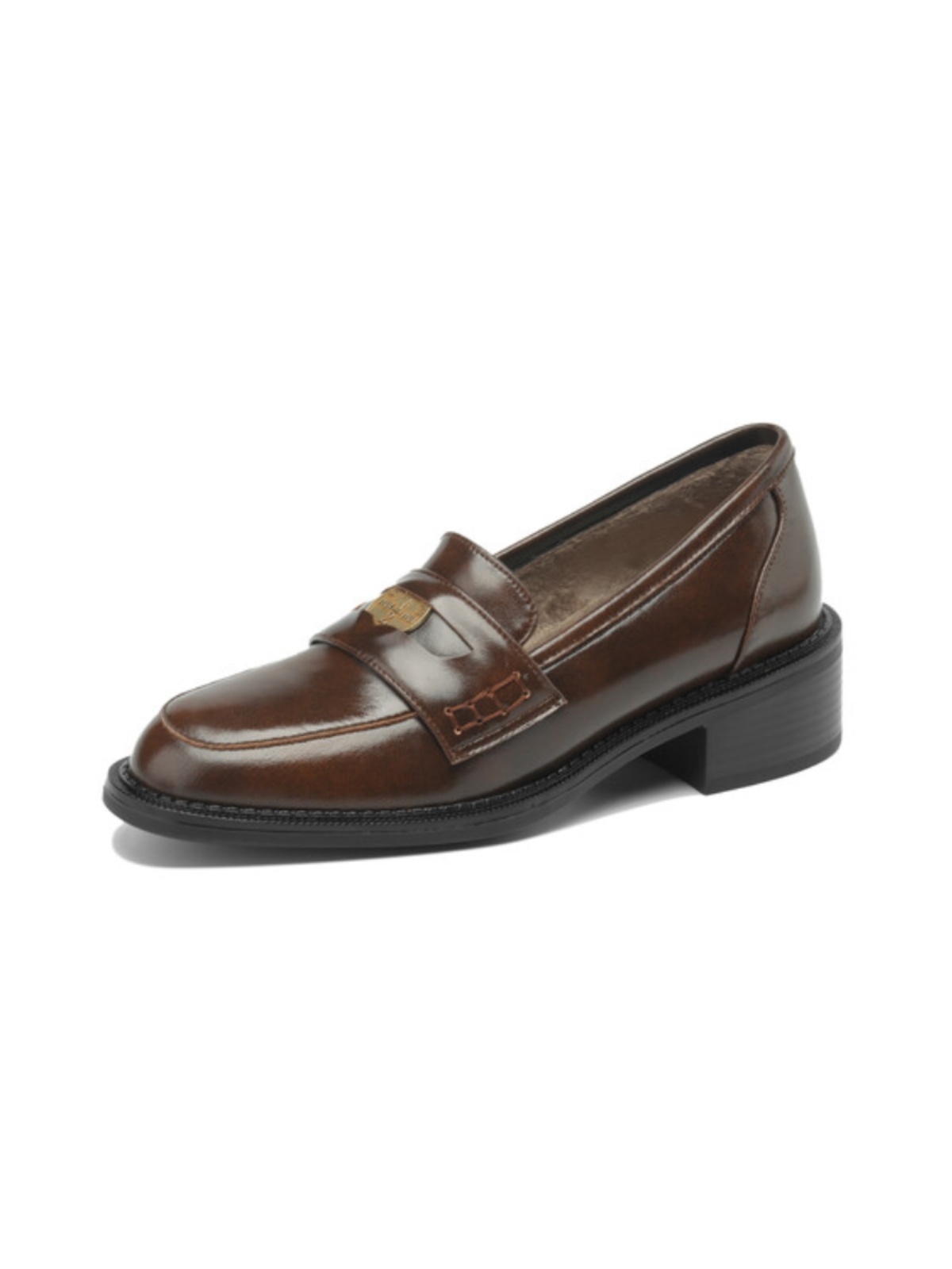 Vintage Brown Distressed Genuine Leather Slip-On Shoes for Women - Italian Style Corso Venezia Inspired Footwear