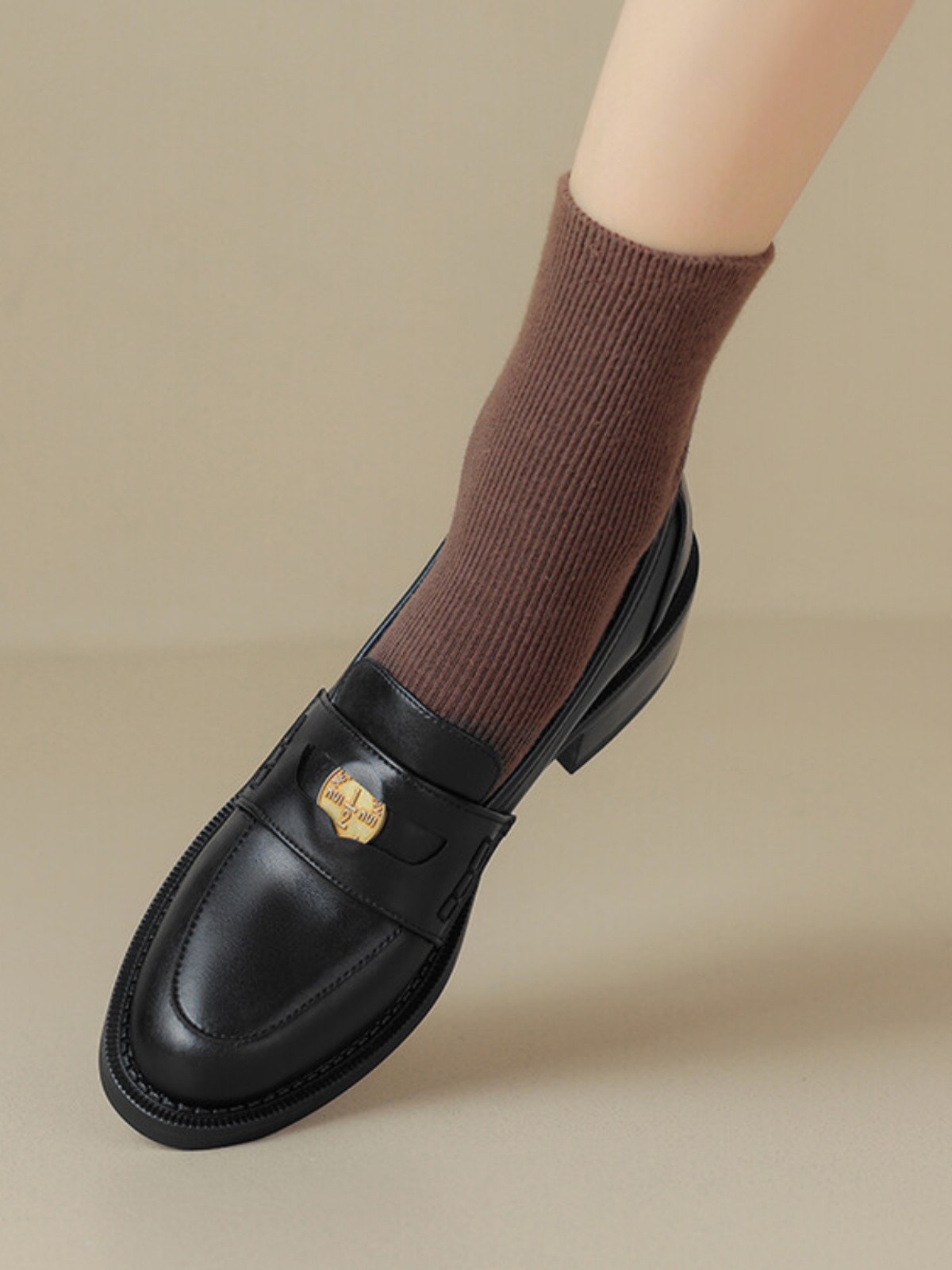 Vintage Brown Distressed Genuine Leather Slip-On Shoes for Women - Italian Style Corso Venezia Inspired Footwear