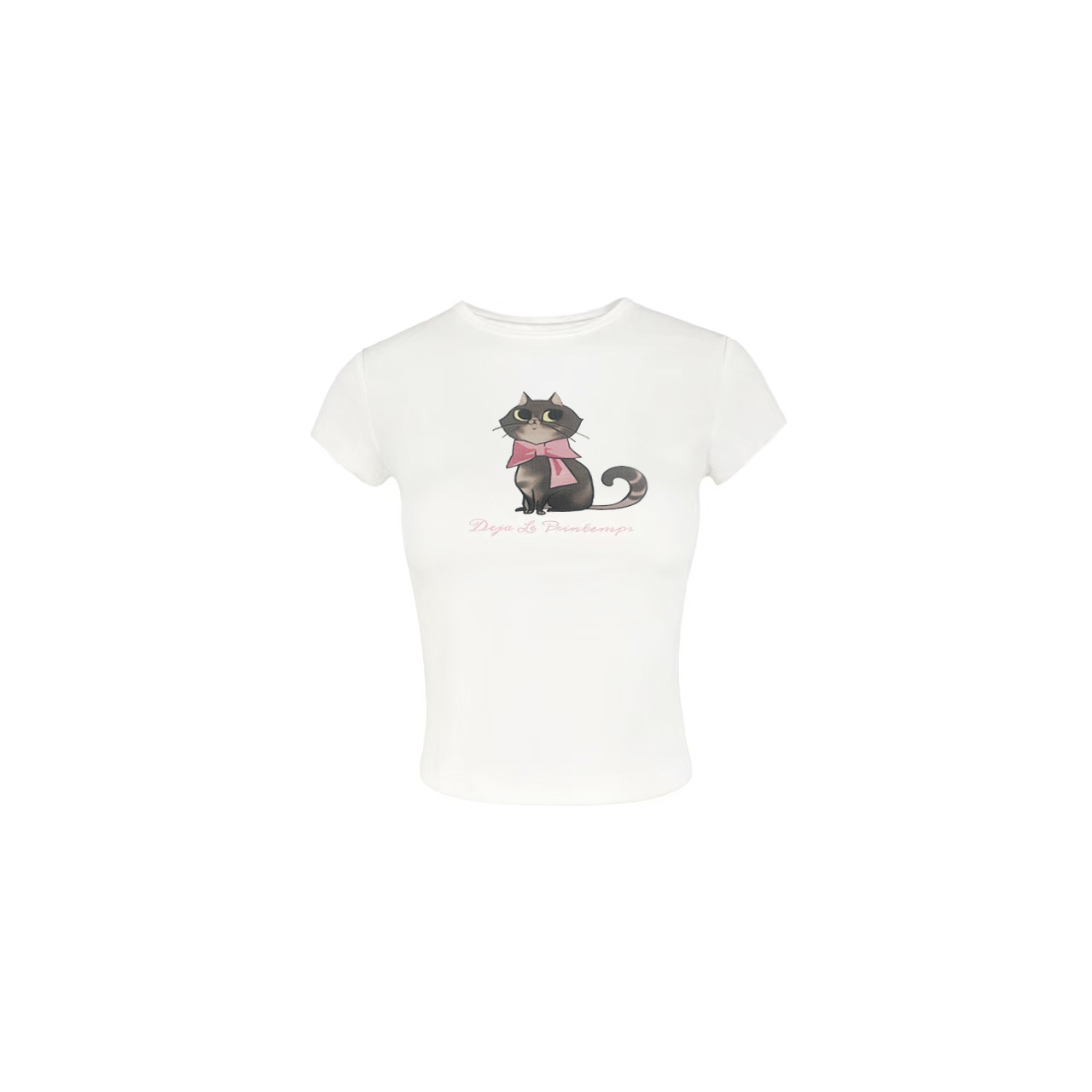 Vintage Cat Print Slim Fit T-Shirt Tank Top - Retro 90s Style, Casual Summer Wear, Trendy Y2K Fashion