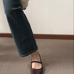 Vintage French Ballet Flats for Women - Handmade Washable Horse Leather Shoes, 2025 Style, Chic Comfort