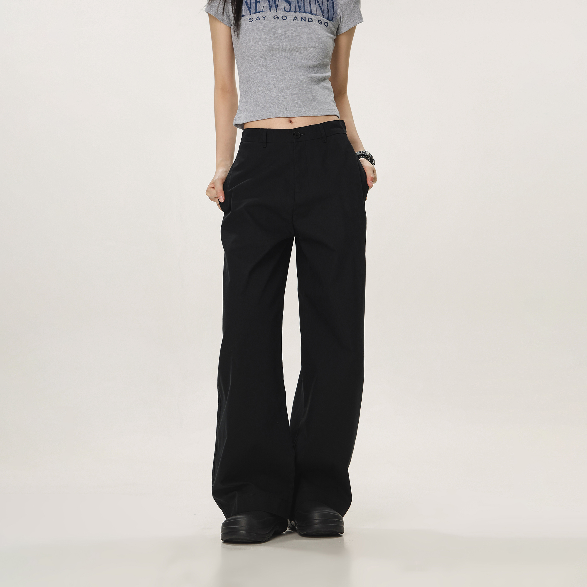 Vintage Khaki Casual Pants for Men and Women - Summer Loose Straight Leg Slightly Flared Wide-Leg Trousers, Versatile 90s Style