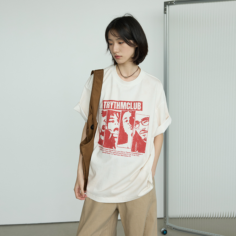 Vintage Punk Printed Short-Sleeve T-Shirt for Men and Women - Casual Loose Summer Tee, 90s Style