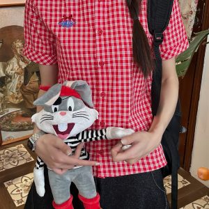 Vintage Red Plaid Short Sleeve Shirt for Summer - Slim Fit Casual Versatile Top, Perfect for 90s and Y2K Inspired Outfits