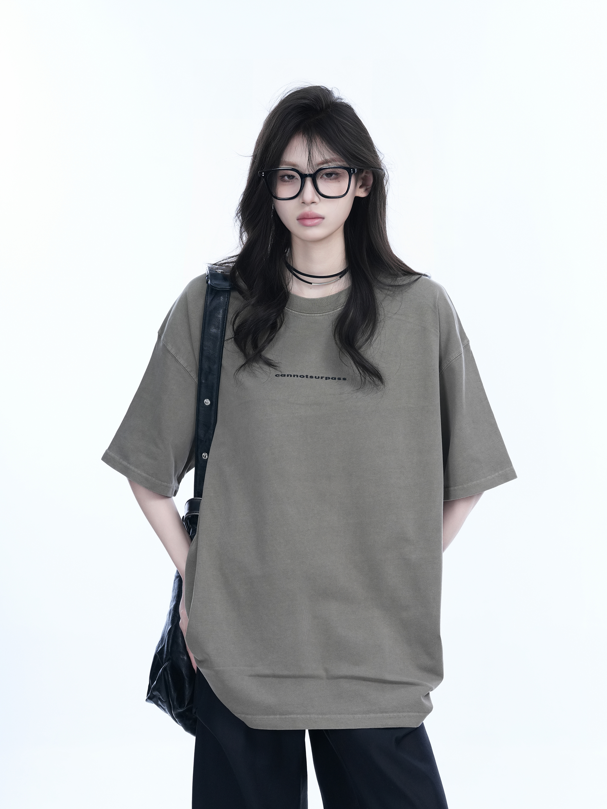 Washed Distressed Short Sleeve T-Shirt for Women - American Street Style with Unique Loose Round Neck