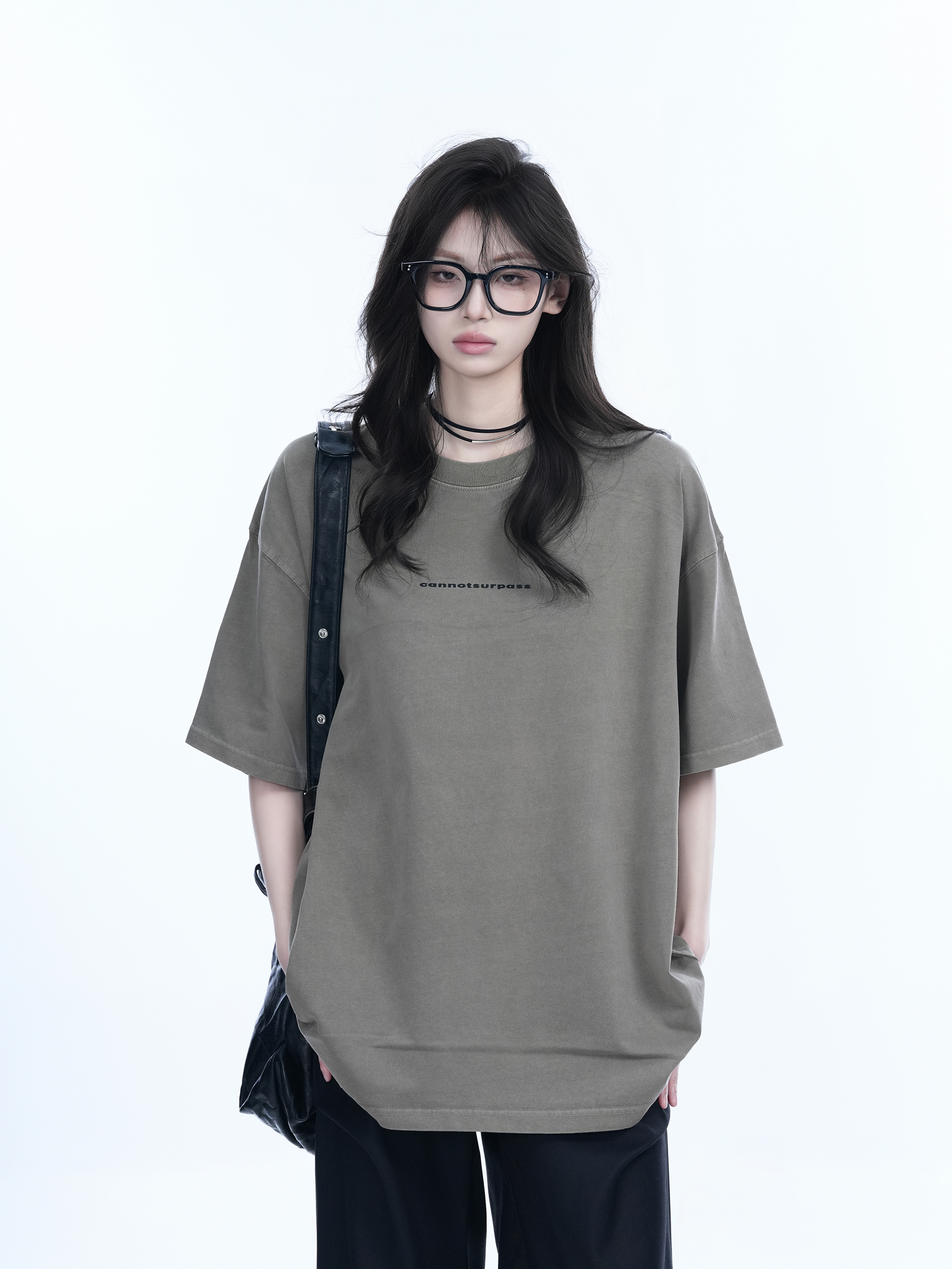 Washed Distressed Short Sleeve T-Shirt for Women - American Street Style with Unique Loose Round Neck