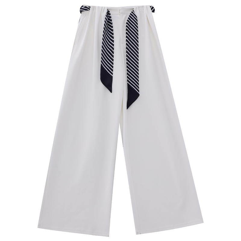 White Casual Wide-Leg Pants for Women - High-Quality Loose Fit Summer 2025 Fashion, Perfect for Y2K and Korean Style Looks
