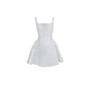 White French Hepburn Style Light Wedding Dress - Slim Fit Elegant Little Dress for Romantic Occasions, Vintage Inspired Fashion