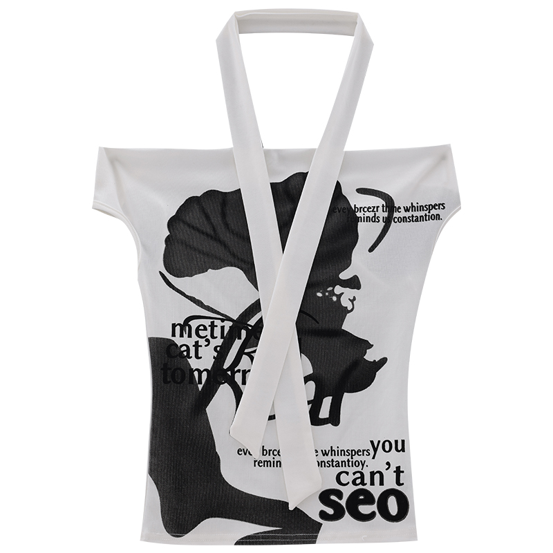 White Printed Sleeveless Top for Women - Summer Slim Fit Short Tank - Trendy Casual Style for 90s and Y2K Inspired Looks