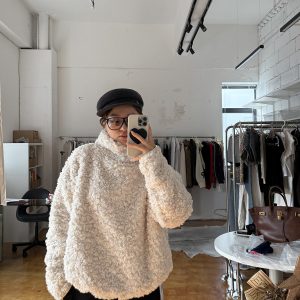 Winter Curly Pullover Jacket - Cozy Private Outfit for Women, Trendy Layering Piece for Y2K and Korean Style Fashion