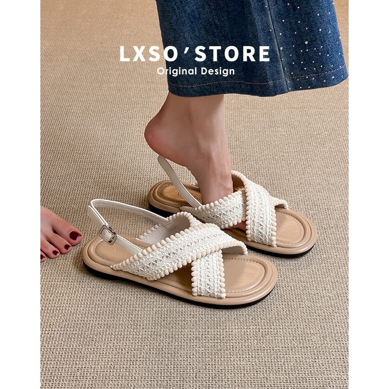 Women's Bohemian Roman Flat Sandals - Ethnic Style Summer Vacation Beach Footwear for Outdoor Wear
