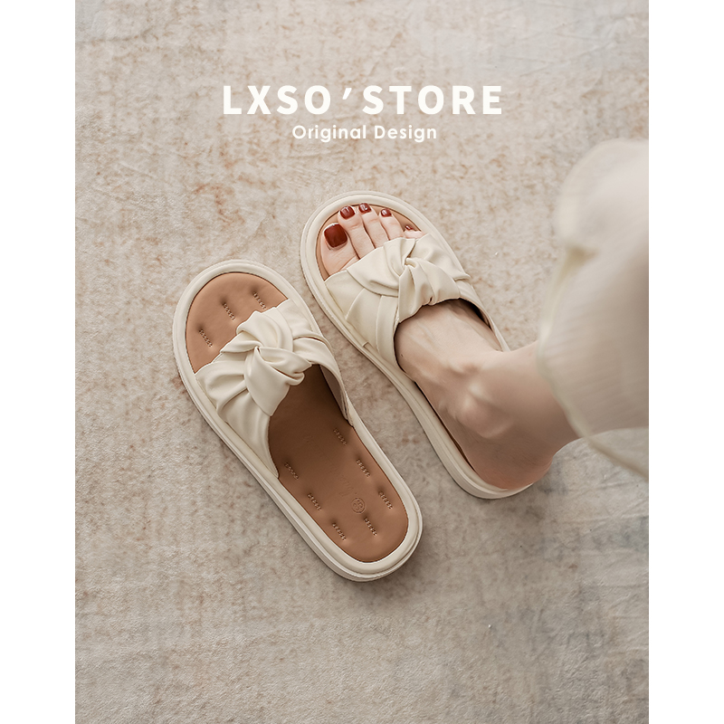 Women's Cool Wrinkled Flat Slippers - 2025 Soft-Soled Beach Shoes for Summer Outdoor Wear, One-Word Drag Style