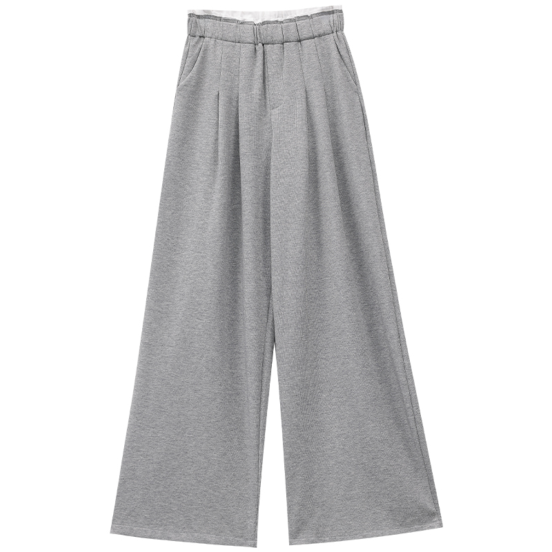 Women's Double Waistband Sports Casual Pants - Loose Draped Straight Leg Sweatpants in Original American Style