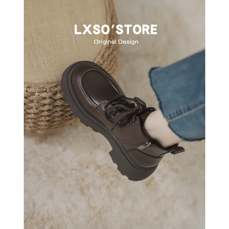 Women's Genuine Leather Thick-Soled Martin Boots - Slim-Fit Ankle Boots, British Retro Style for Spring and Autumn 2024