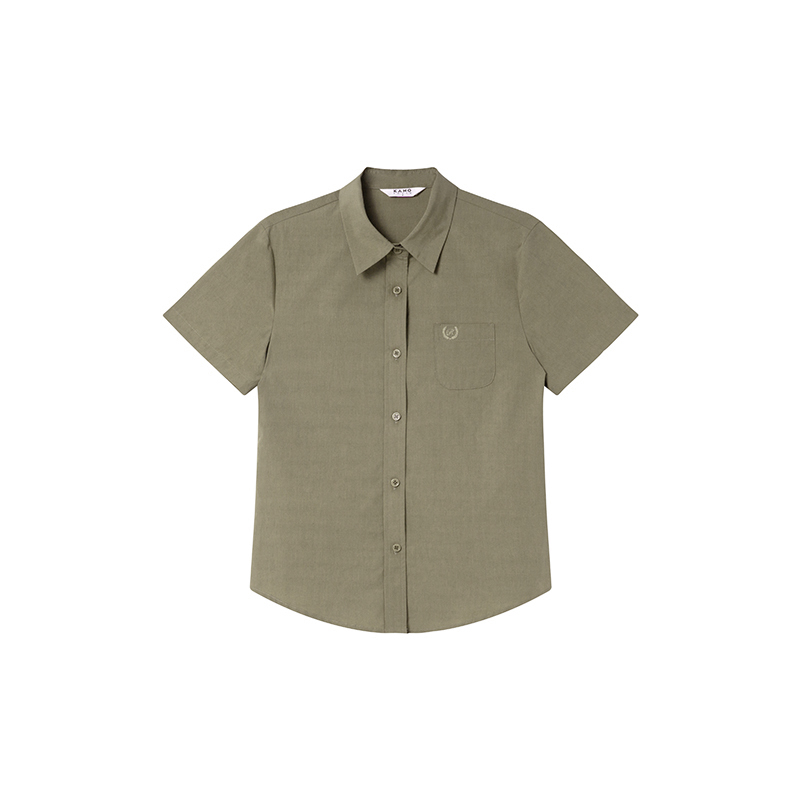 Women's Summer Short-Sleeve Shirt with Small Embroidery, Loose Fit, Slimming Design, High-End Casual Style