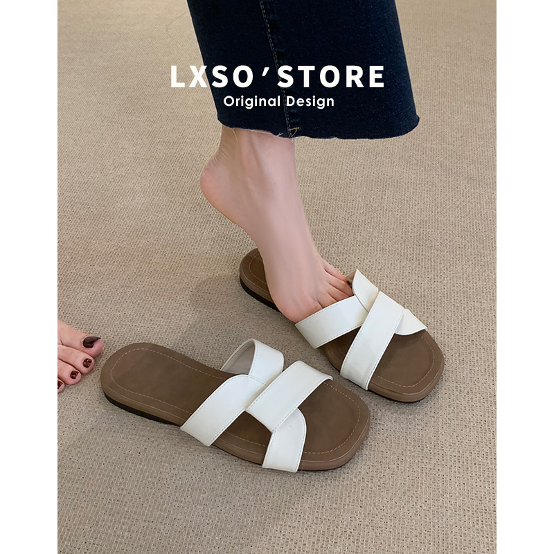 Women's Summer Twisted Cross Beach Flip-Flops - French Style Outdoor Slippers for Skirts and Casual Outings