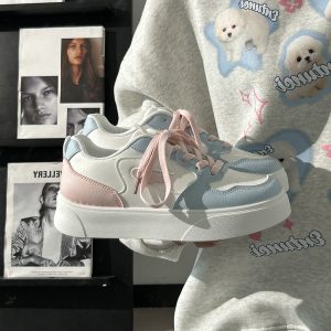 Women's White Canvas Sneakers - Lightweight, Breathable Mesh Summer Shoes, Korean Style Versatile Trendy Sports Footwear for Students